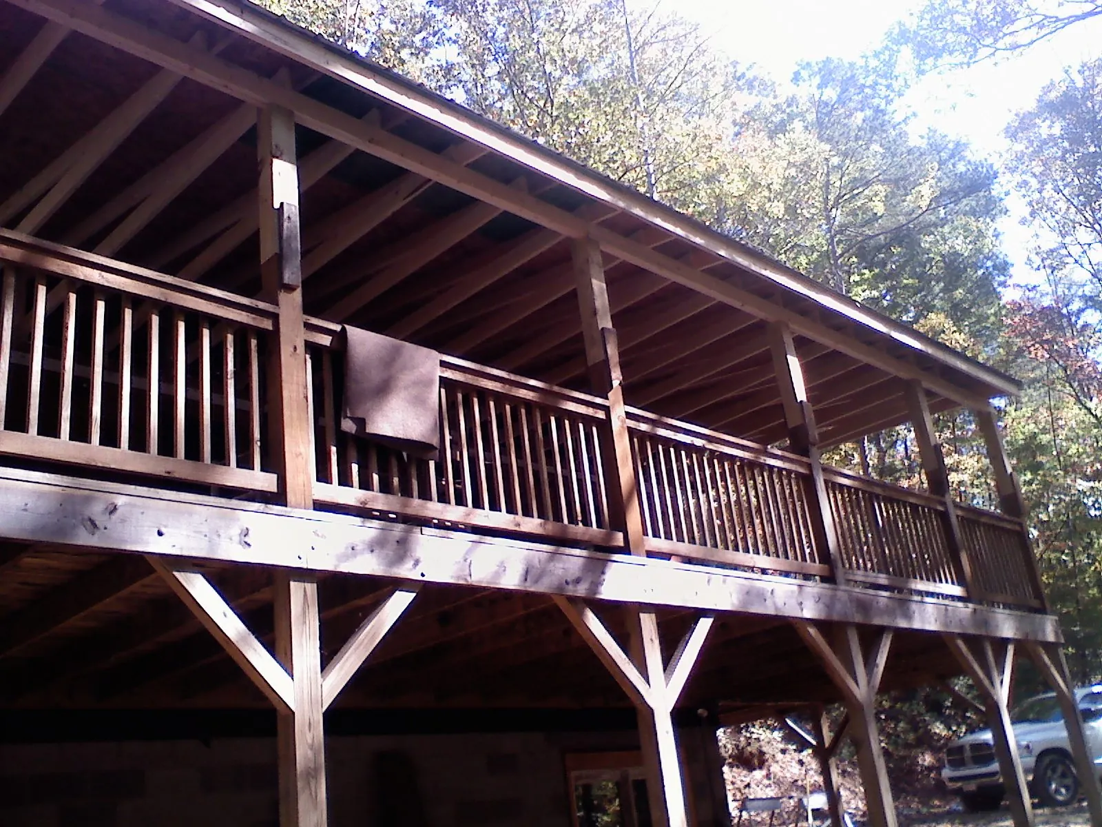 Timber framing under a new elevated porch and deck — Roof Leak Repair in King Of Prussia by Roofing Brothers